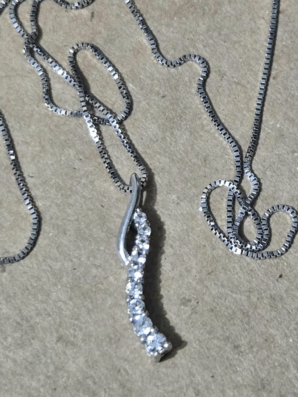 Sterling Silver 925 White Sapphire Infinity Journey Necklace Alwand Vahan